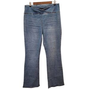 No Boundaries v waist pull on flare jegging blue jeans size XL 15-17